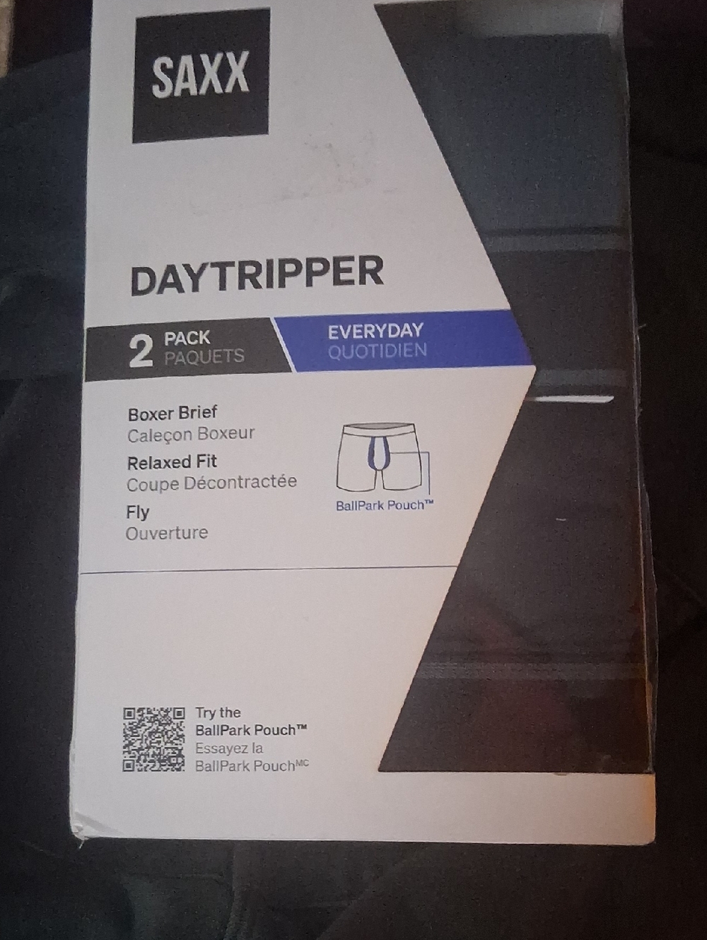 Saxx Daytripper 2-Pack Boxer Briefs - Blue Grey & Black M